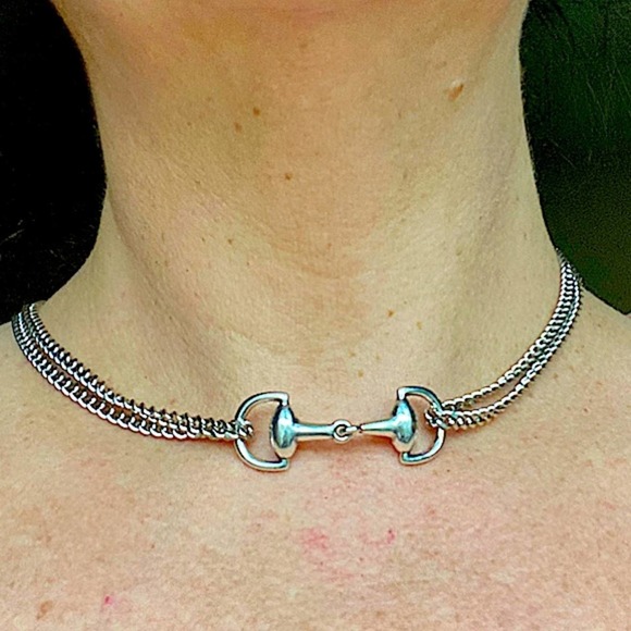 Sterling Silver HorseBit Handmade Necklace Bracelet Matching Chain Link Set - Picture 8 of 13